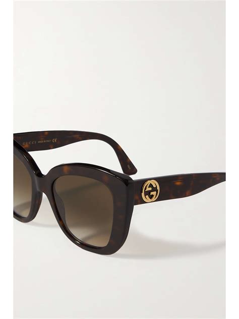 gucci cat eye tortoiseshell sunglasses|gucci 55mm cat eye sunglasses.